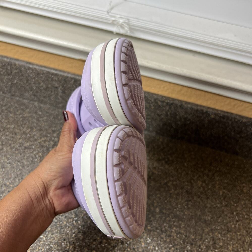 CROCS Iconic Comfort Womens Sz 10 Slip On Rubber Purple Clogs Shoes Mens 8 Mules - Picture 7 of 11